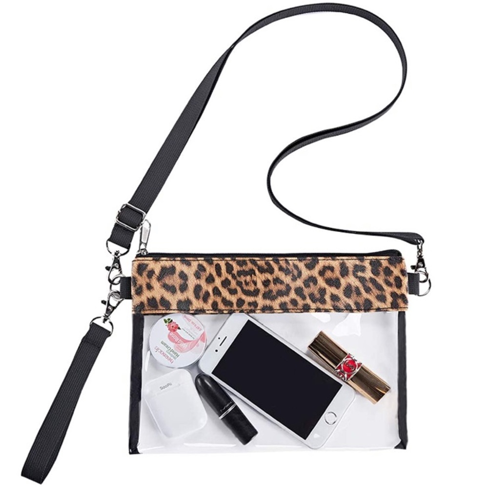Leopard Print Clear Crossbody Purse